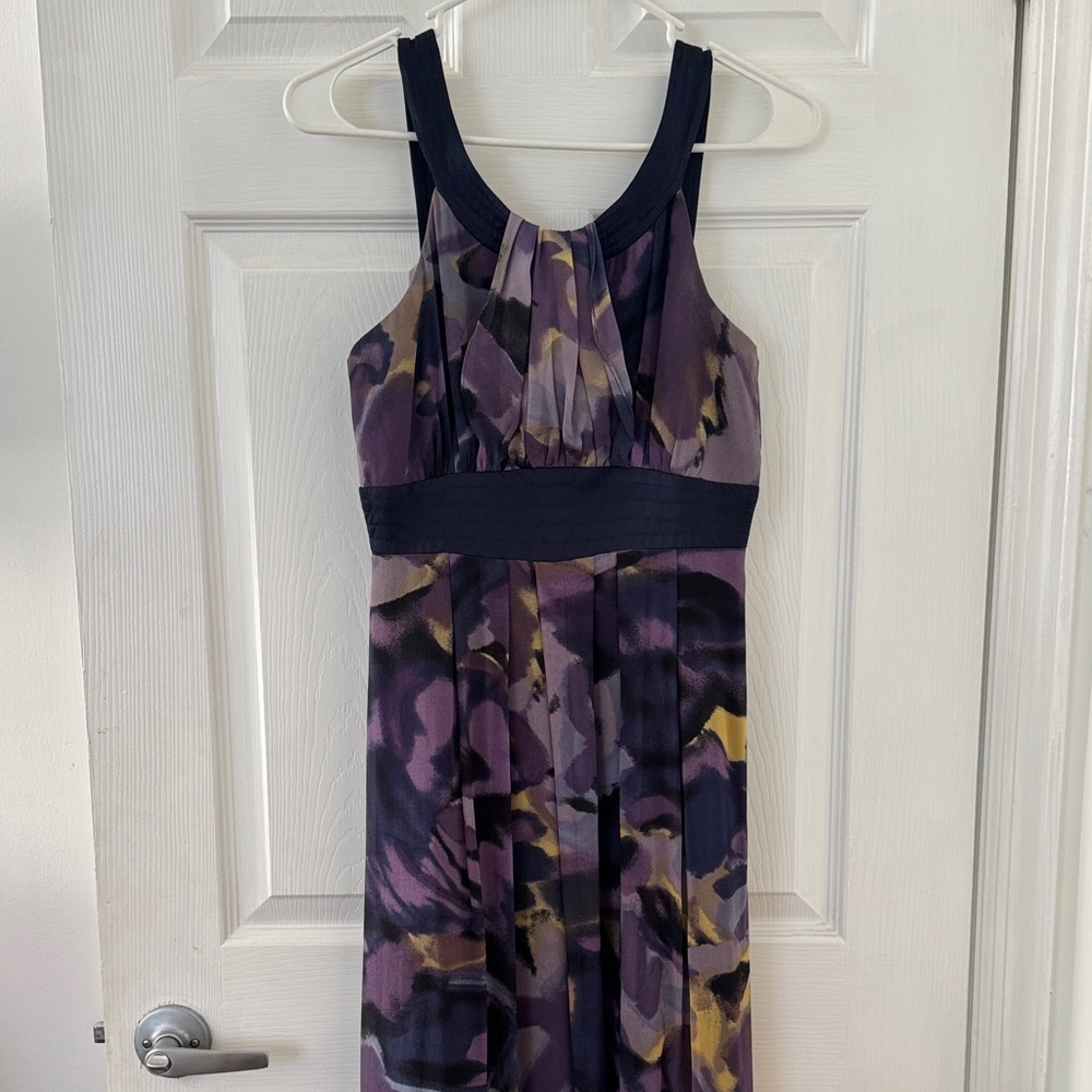 BCBG Paris Purple Multi-Print Maxi Dress